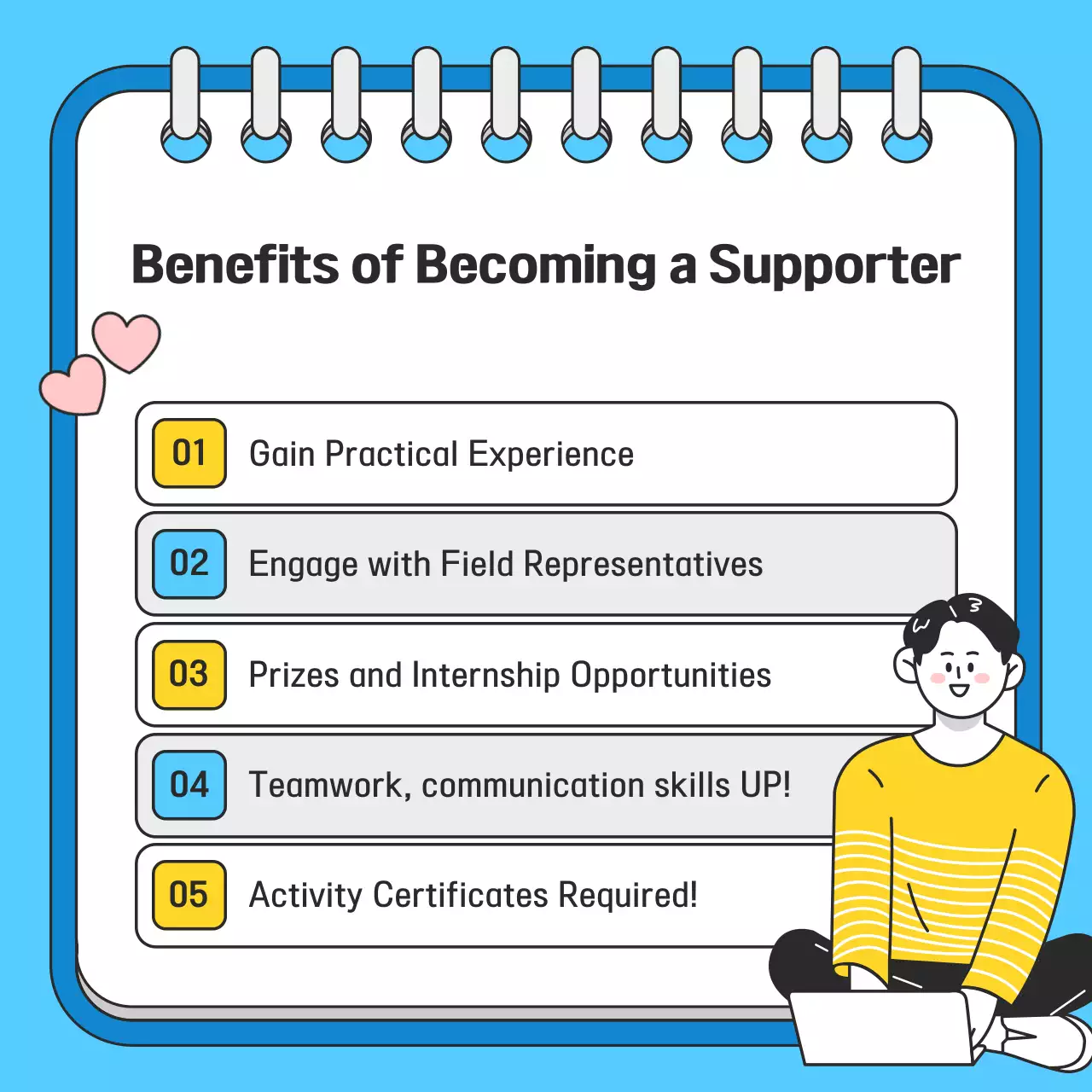 Iklan Lowongan Kerja Minimal Biru di Instagram Carousel