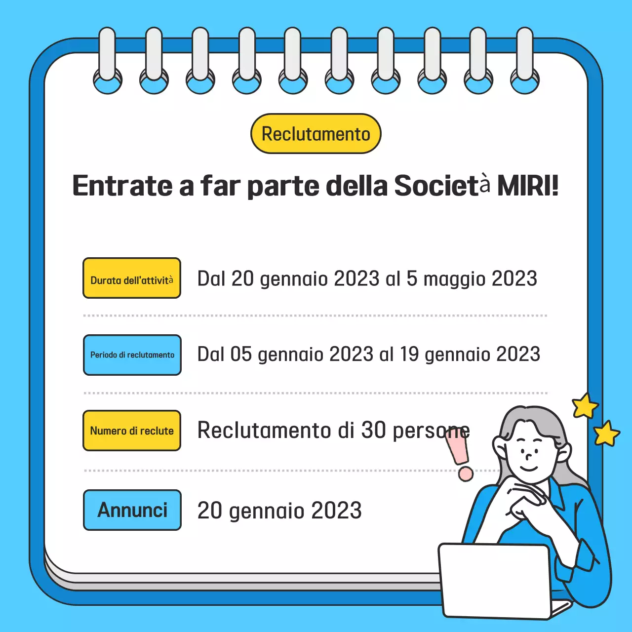 Azzurro Reclutamento ordinato