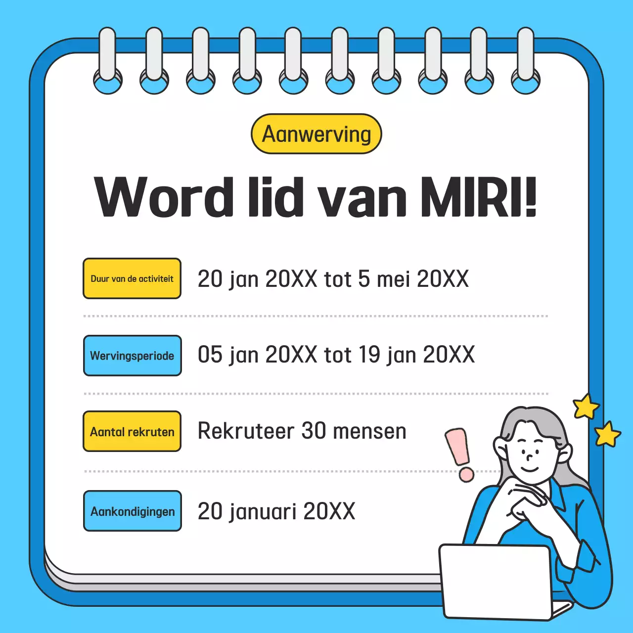 Lichtblauw Nette Werving