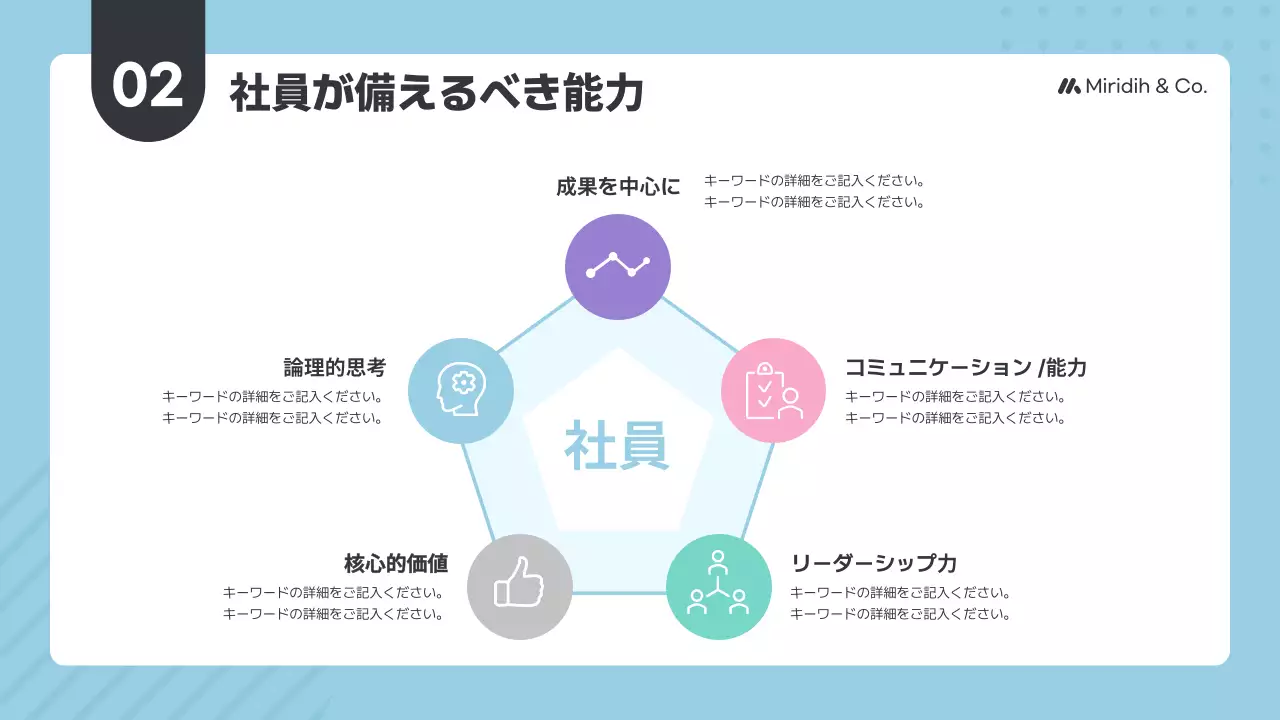 ラベンダー モダン 研修 プレゼンテーション