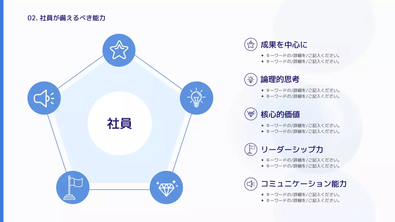 青 モダン 研修 プレゼンテーション