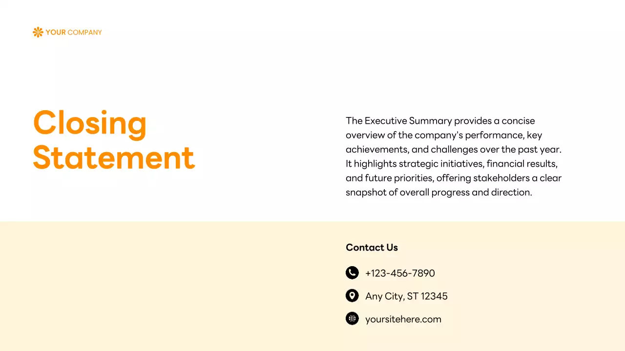 Orange Professional Business Report Presentation