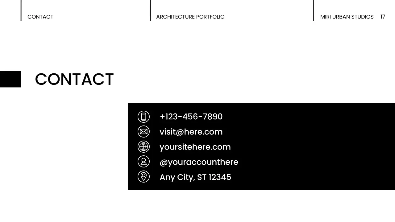 Black Modern Architecture Portfolio Presentation