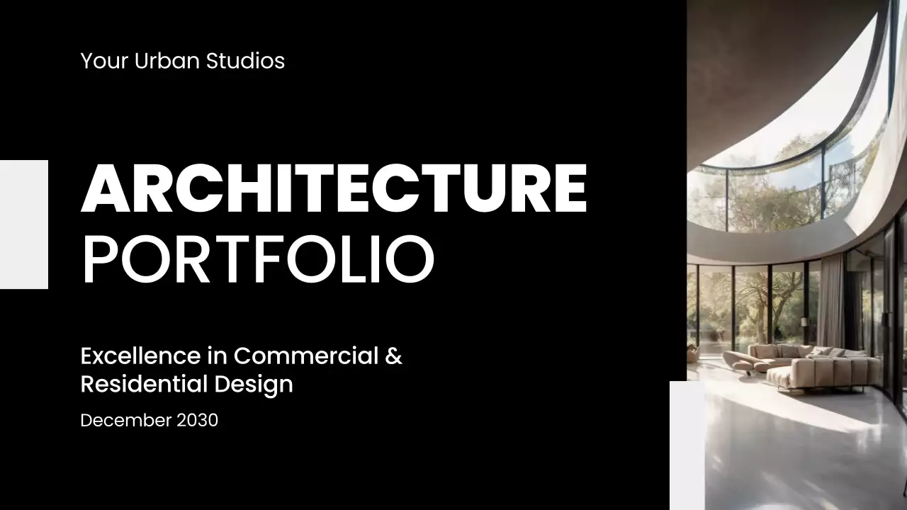 Black Modern Architecture Portfolio Presentation