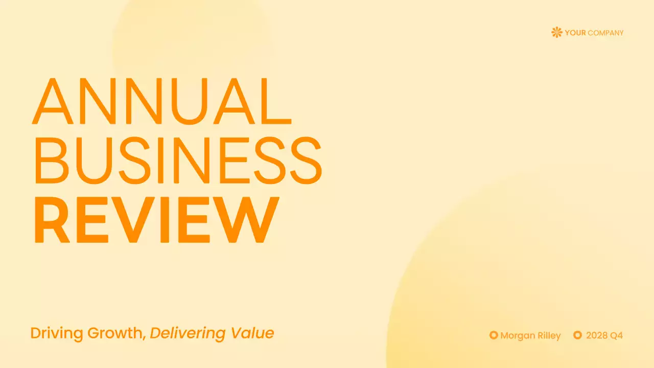 Orange Professional Business Report Presentation