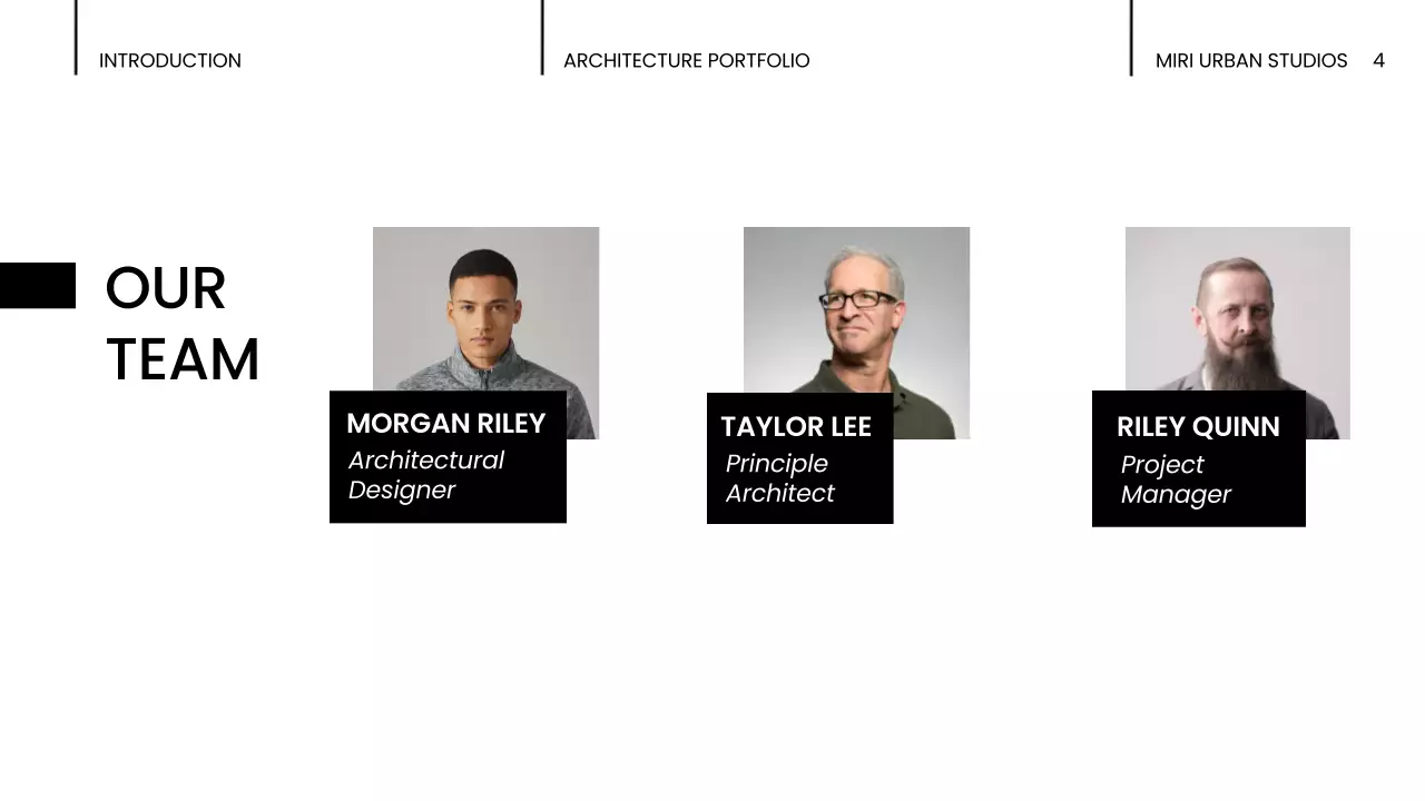 Black Modern Architecture Portfolio Presentation