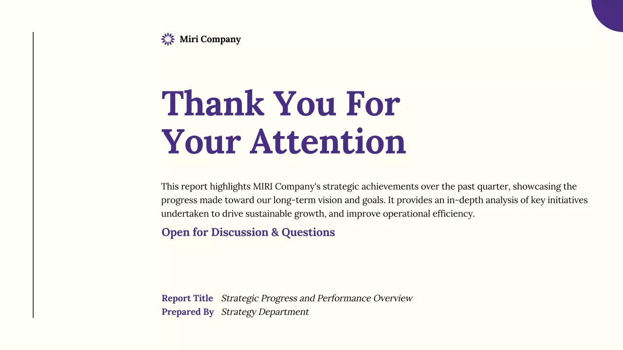 Purple Professional Business Report Presentation