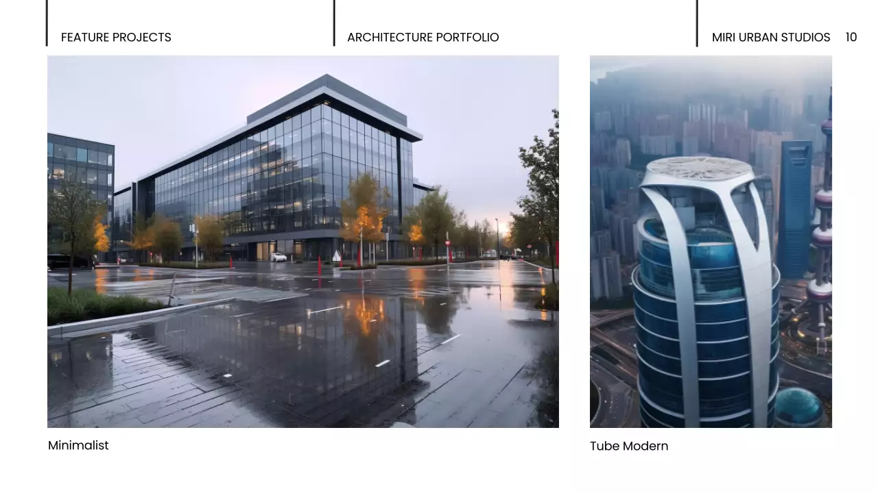Black Modern Architecture Portfolio Presentation
