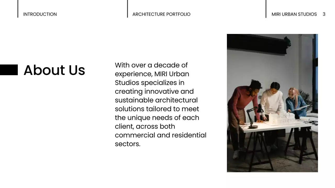 Black Modern Architecture Portfolio Presentation