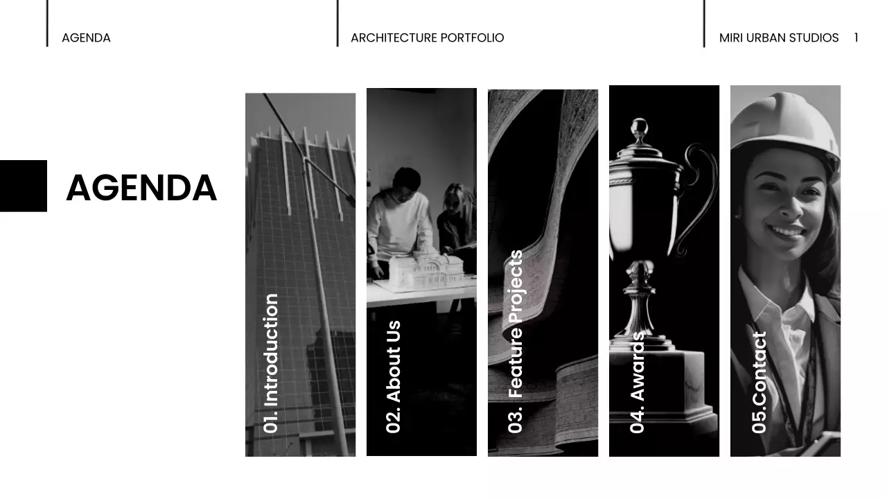 Black Modern Architecture Portfolio Presentation