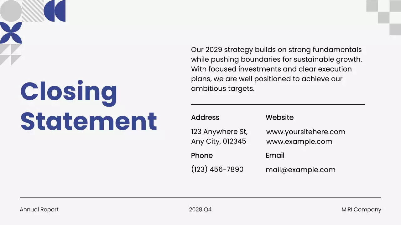 Blue Modern Business Report Presentation