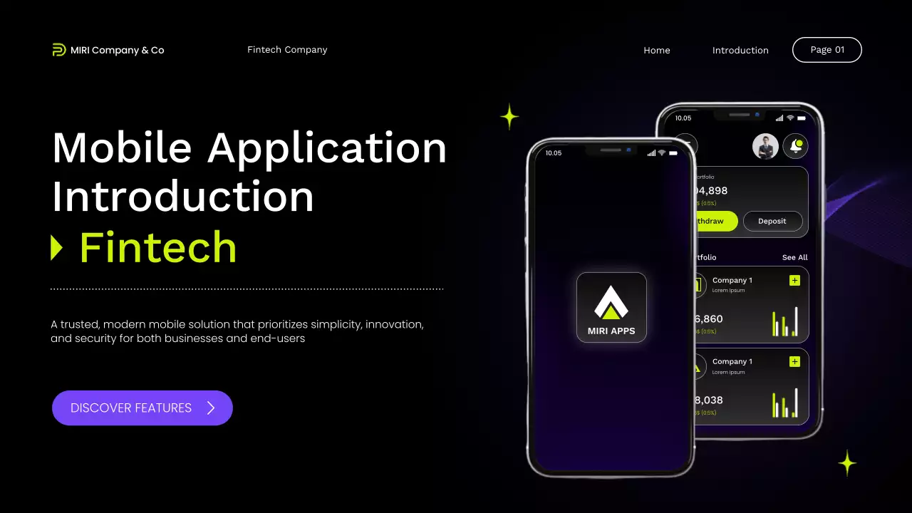 Black Modern Fintech Promotion Presentation