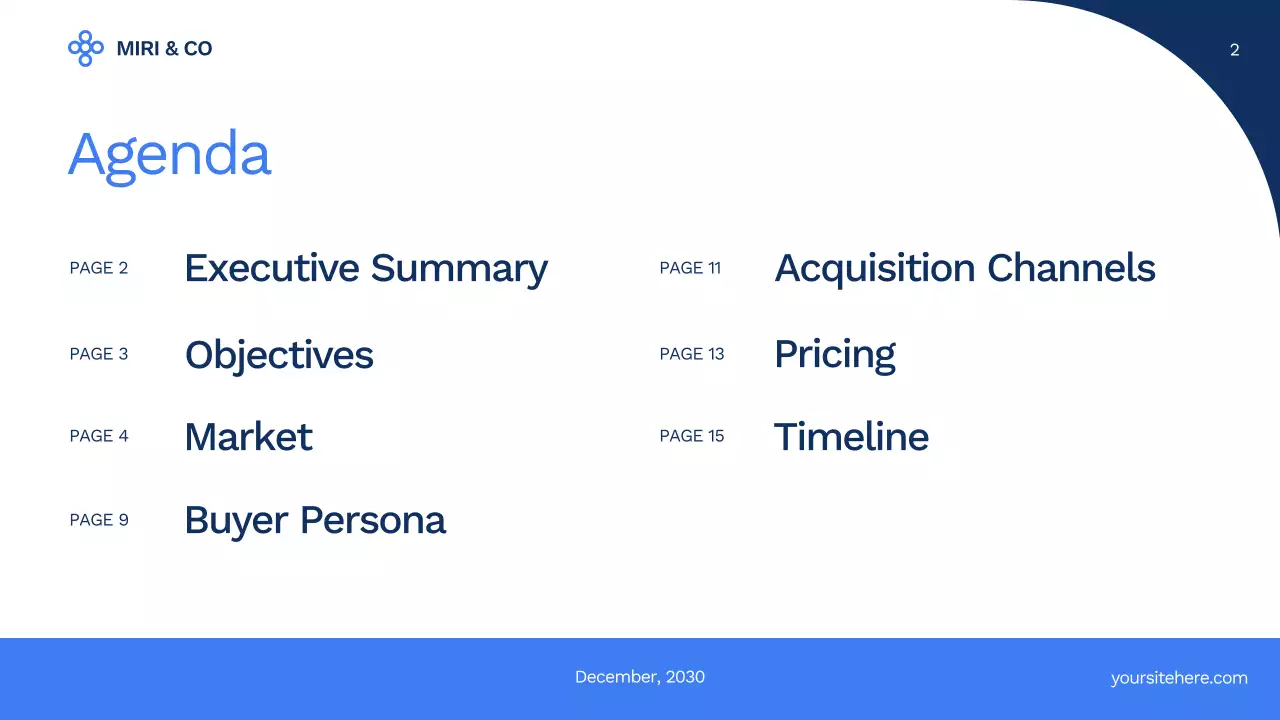 Blue Professional Market Strategy Presentation