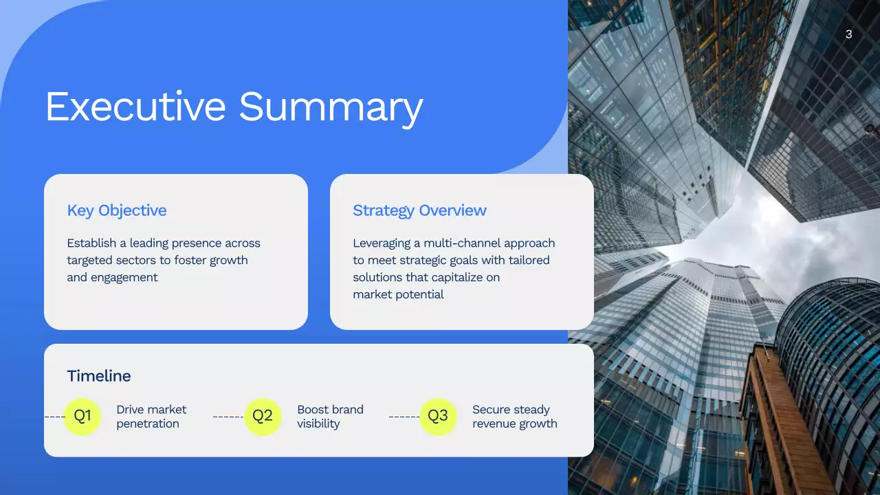 Blue Professional Market Strategy Presentation