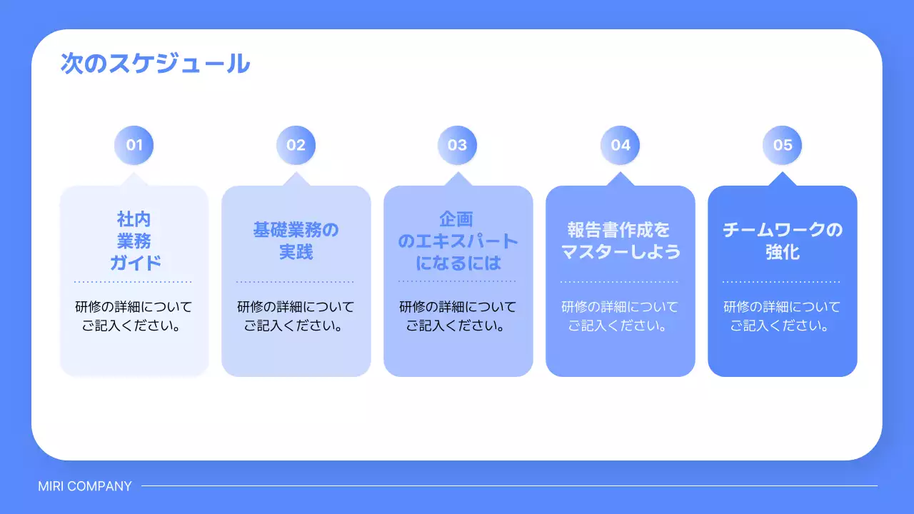 青 モダン 研修 プレゼンテーション