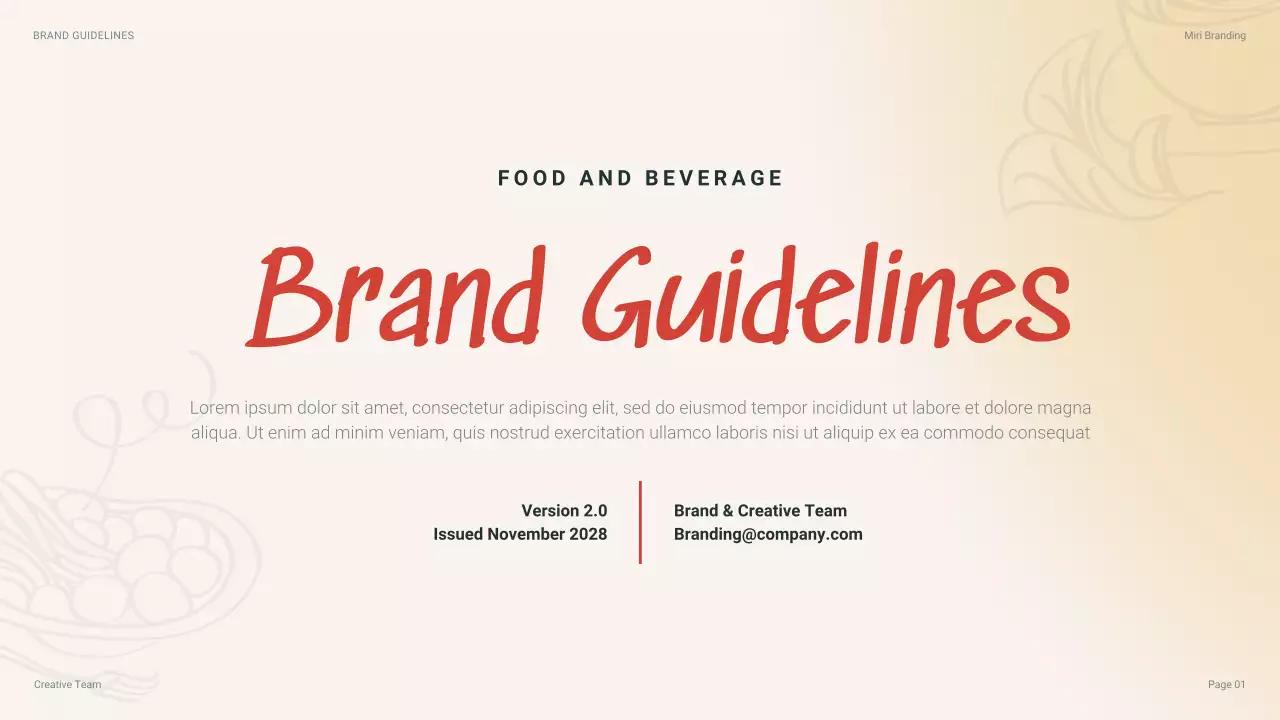 Red Simple Food Guideline Presentation