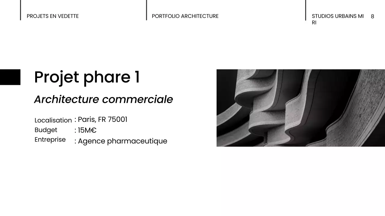 portefeuille d'architecture moderne noire