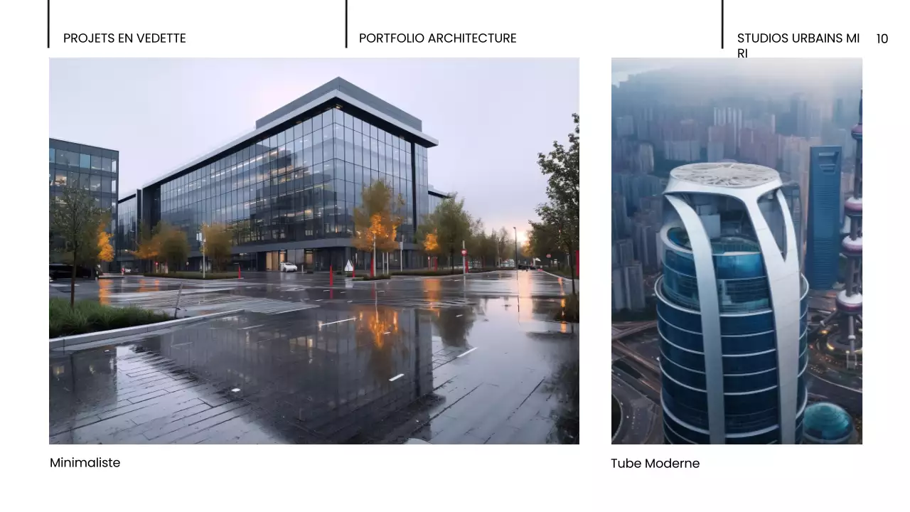 portefeuille d'architecture moderne noire