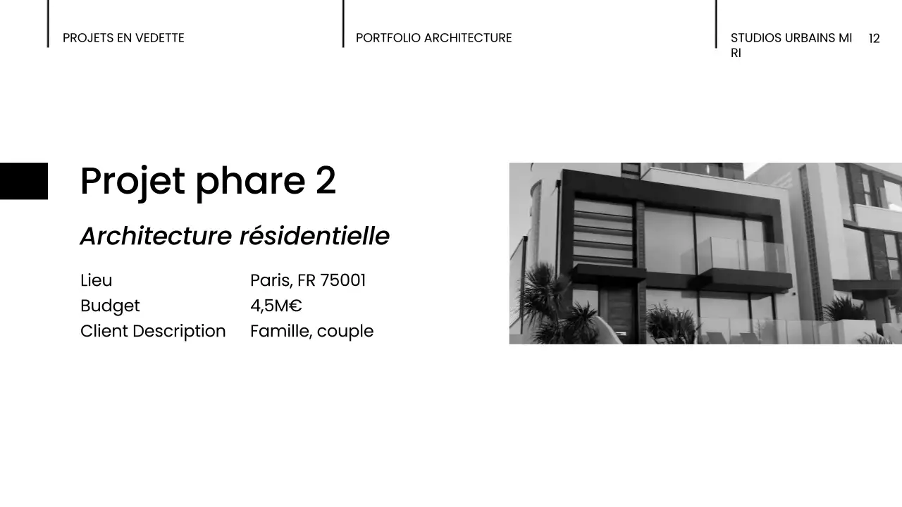 portefeuille d'architecture moderne noire