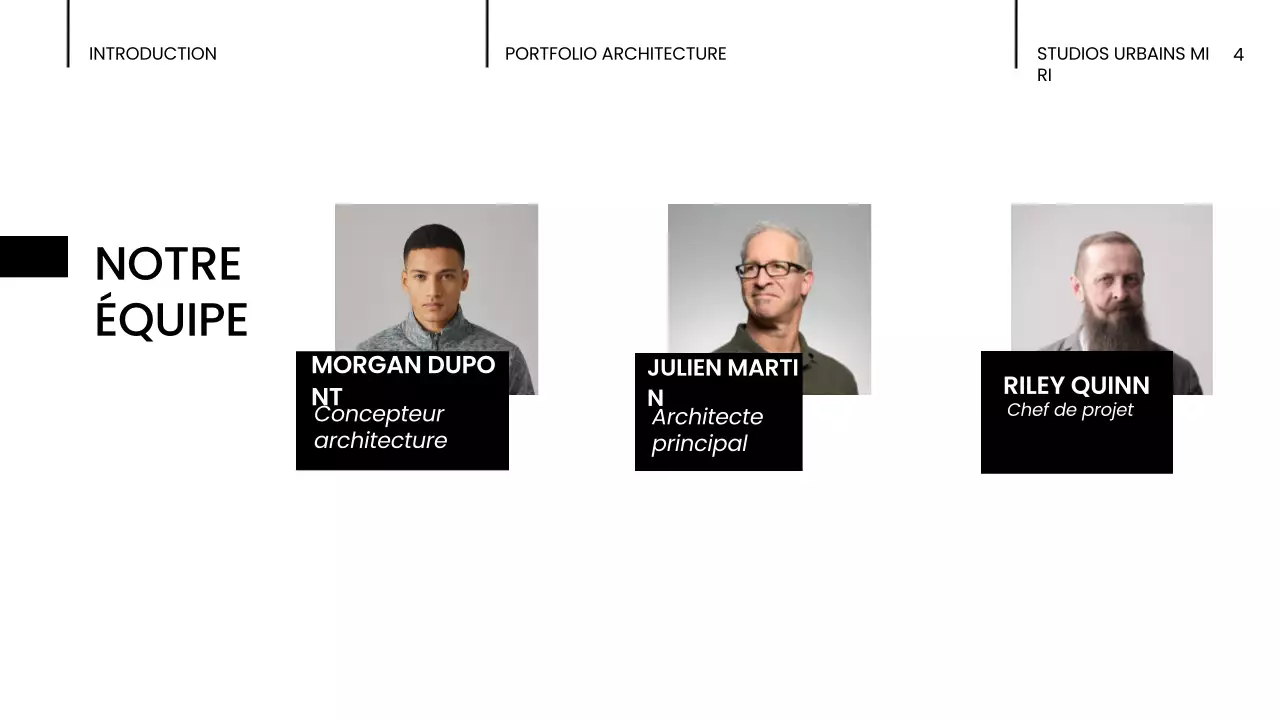 portefeuille d'architecture moderne noire