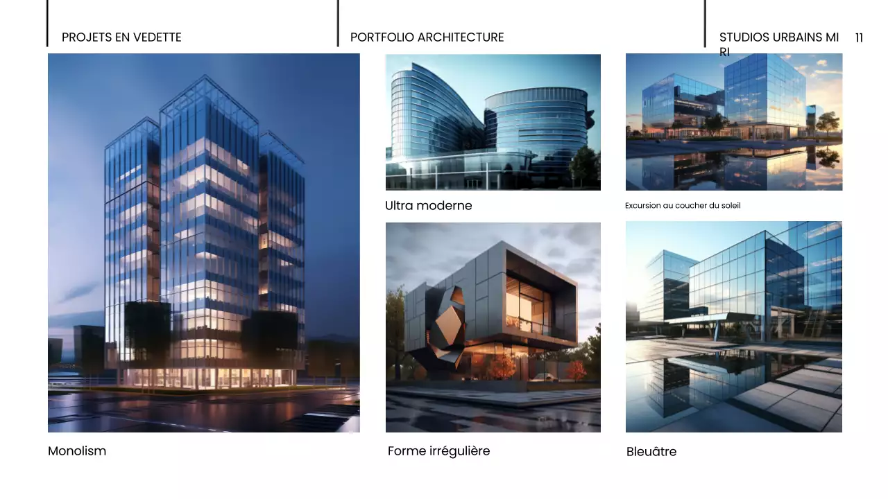 portefeuille d'architecture moderne noire