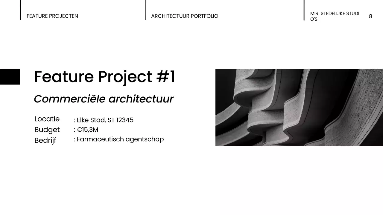 portfolio zwarte moderne architectuur