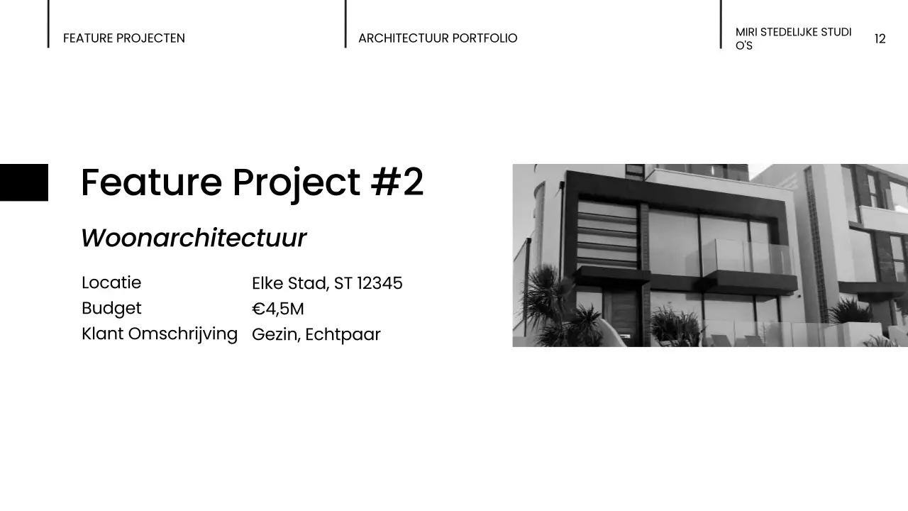 portfolio zwarte moderne architectuur