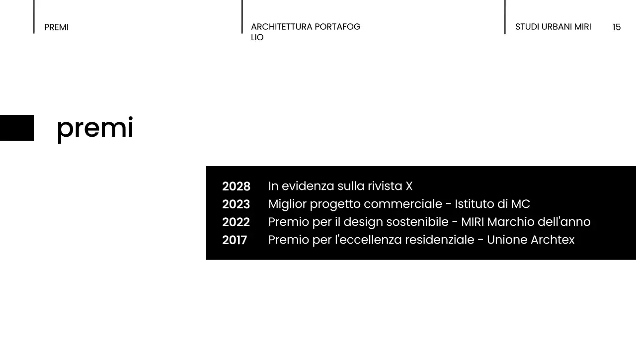 portfolio di architettura moderna nera