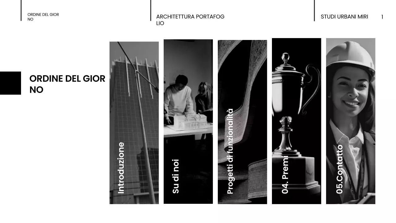 portfolio di architettura moderna nera