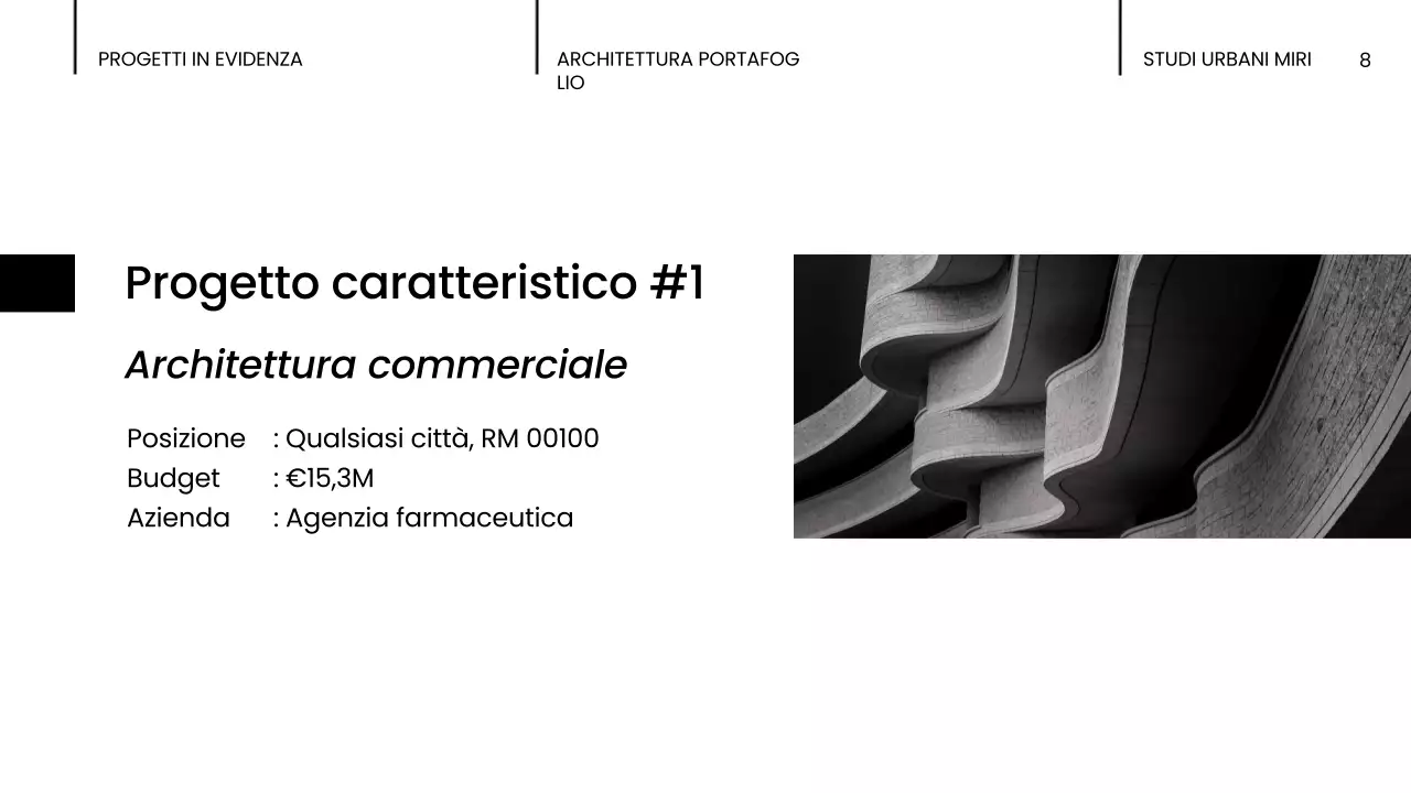 portfolio di architettura moderna nera