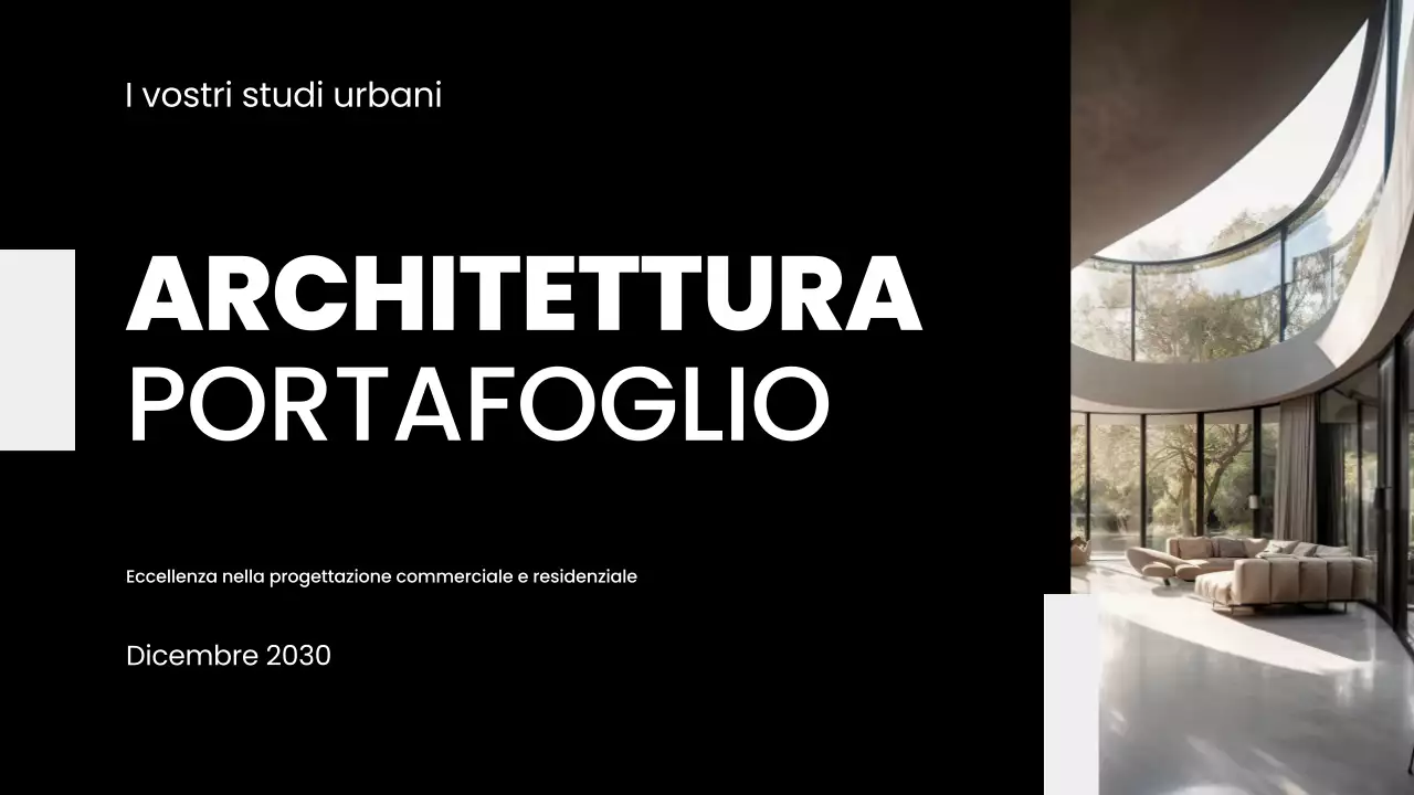 portfolio di architettura moderna nera