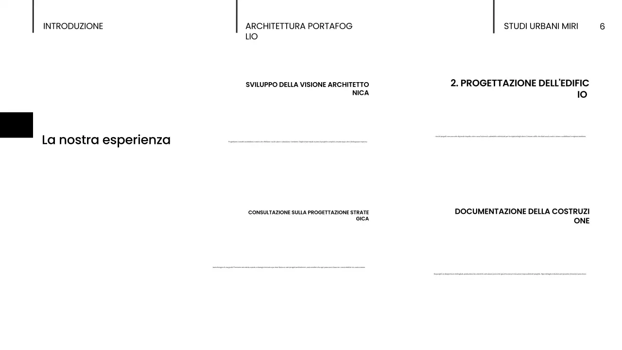 portfolio di architettura moderna nera