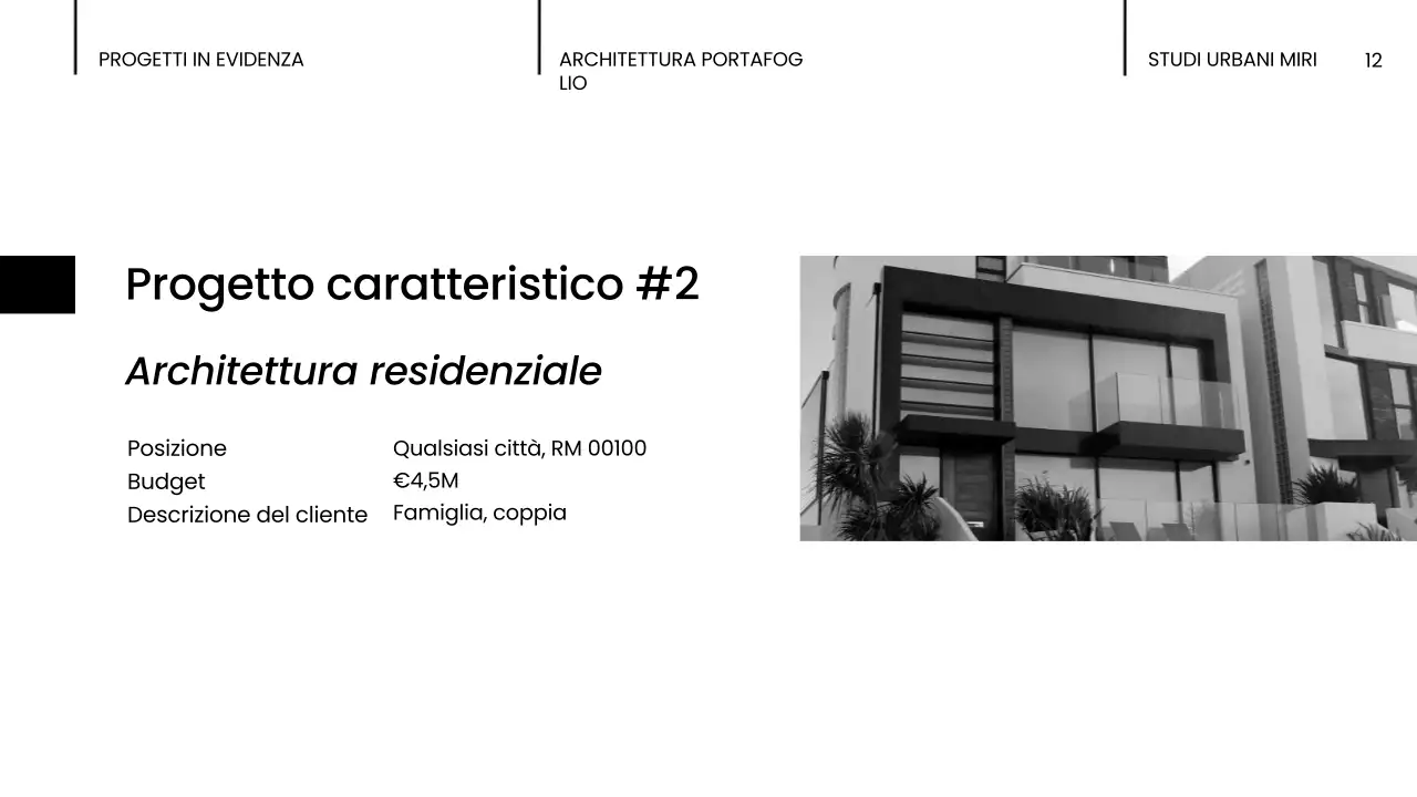 portfolio di architettura moderna nera