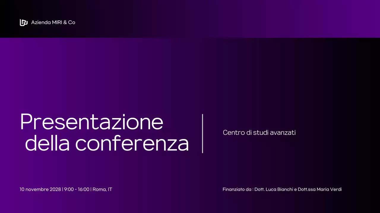 annuncio conferenza moderna viola