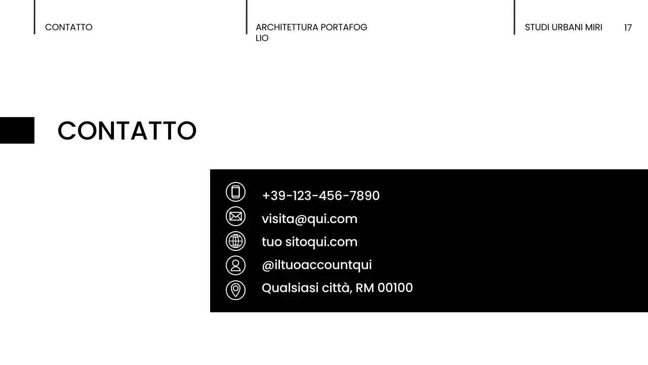 portfolio di architettura moderna nera