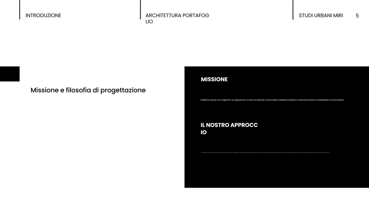 portfolio di architettura moderna nera