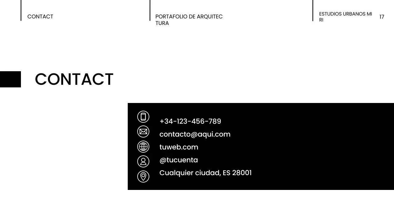 cartera negra de arquitectura moderna