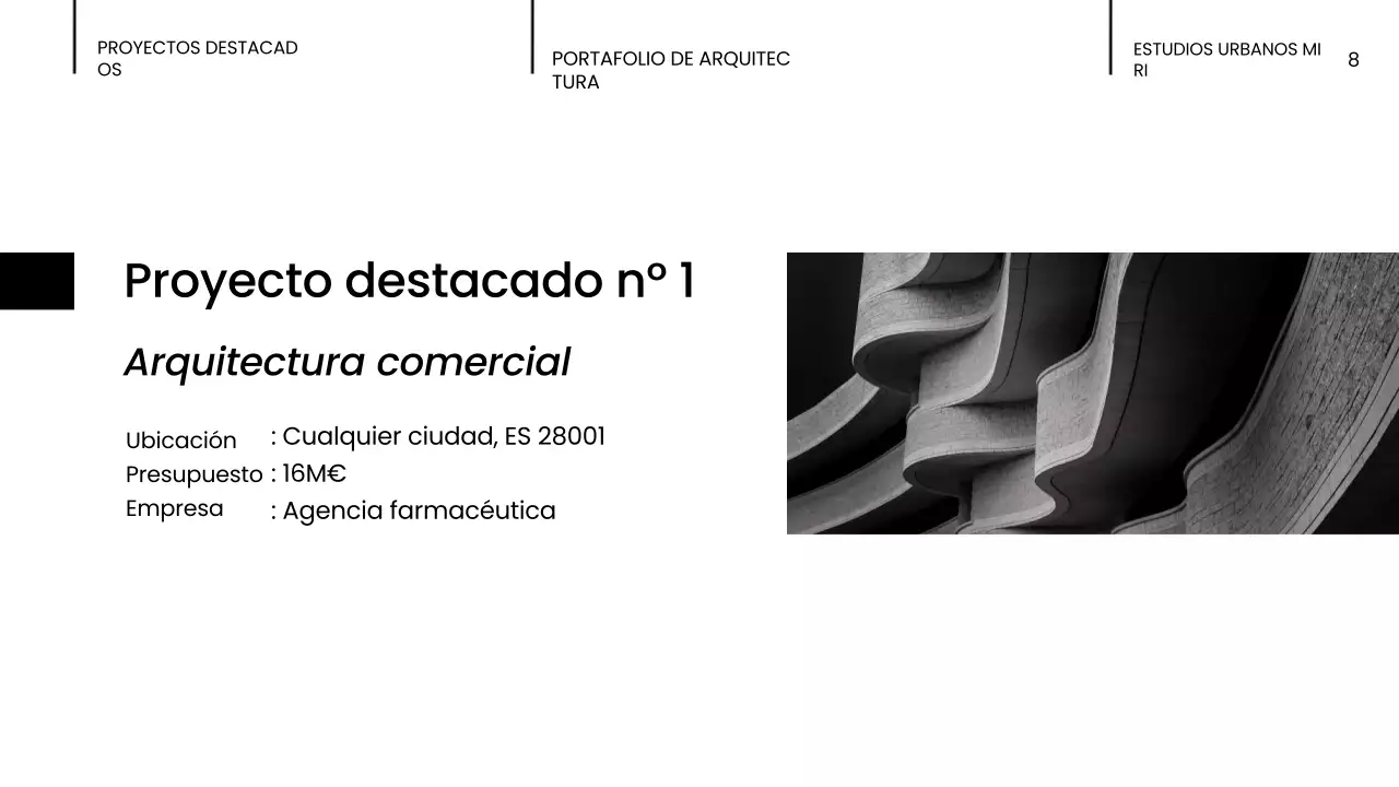 cartera negra de arquitectura moderna