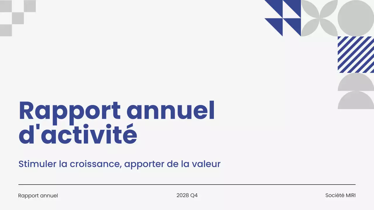 Présentation du rapport annuel d'activité