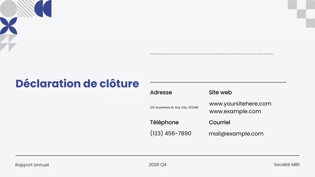 Présentation du rapport annuel d'activité