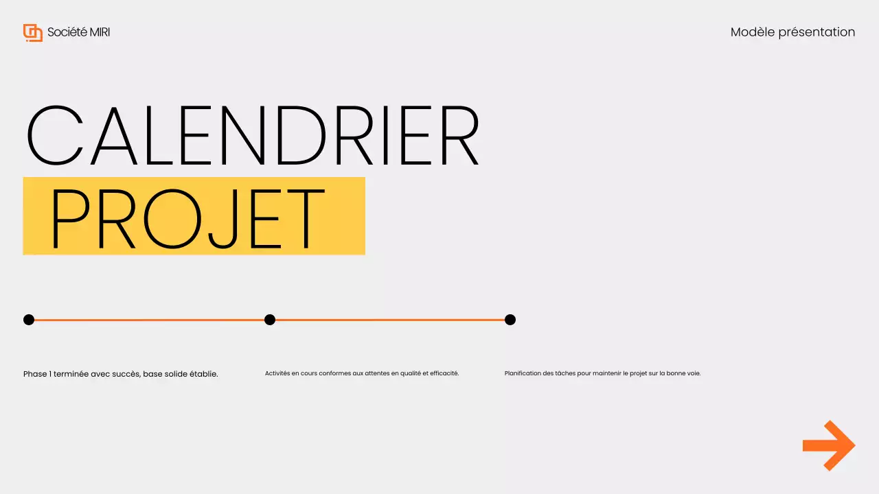 Gris Jaune Moderne Présentation du rapport d'examen mensuel