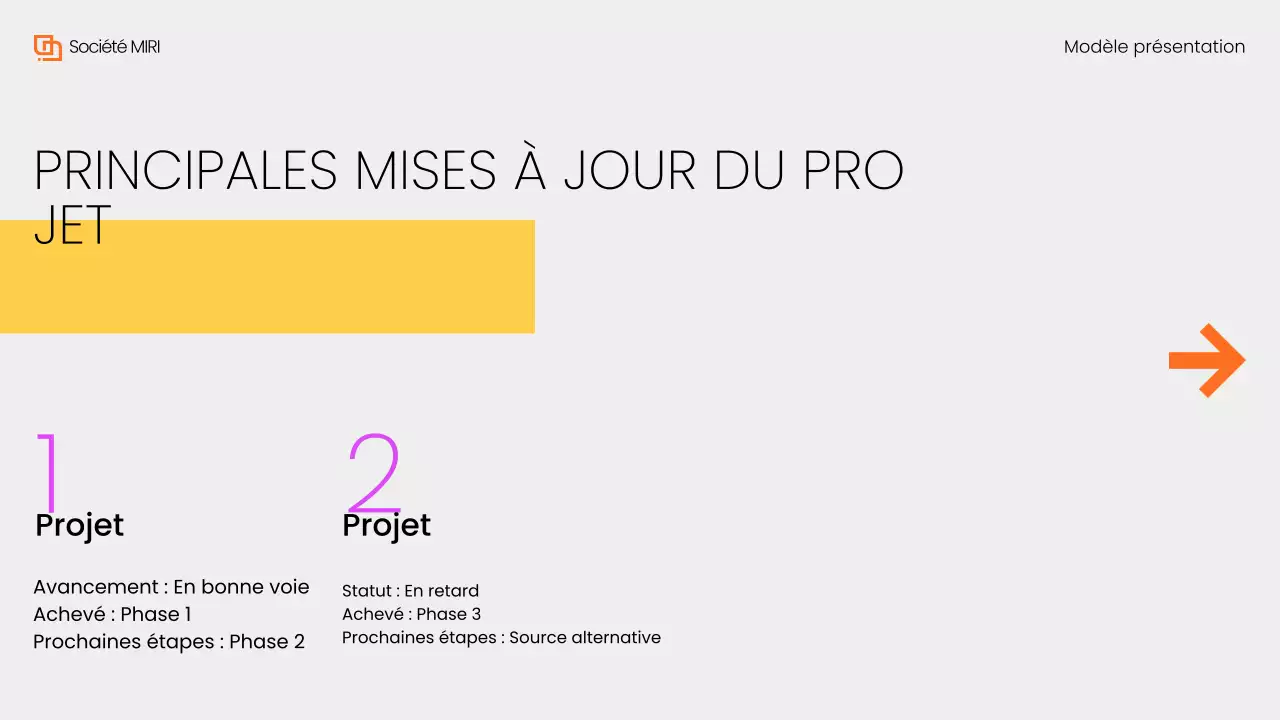 Gris Jaune Moderne Présentation du rapport d'examen mensuel