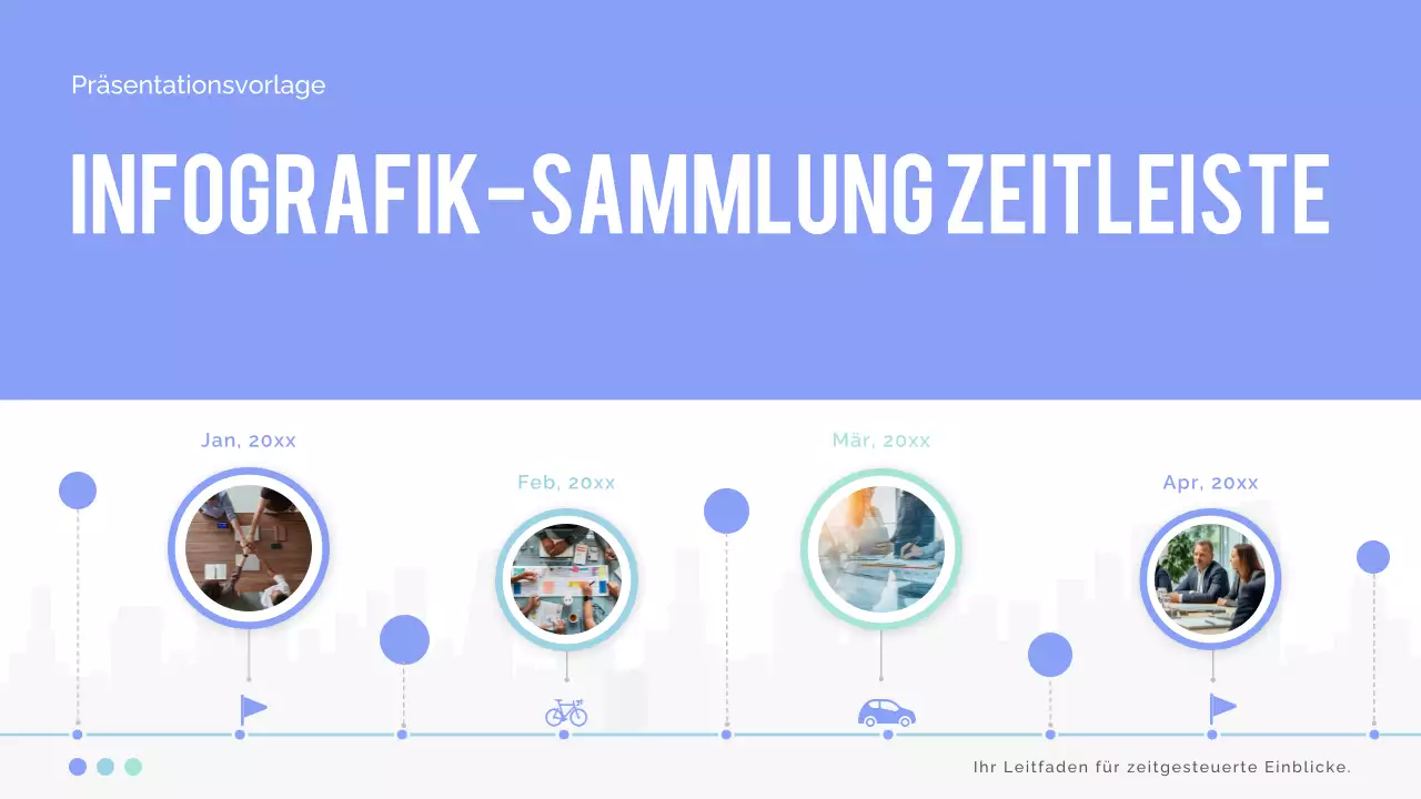 blaue moderne Zeitleiste Präsentation