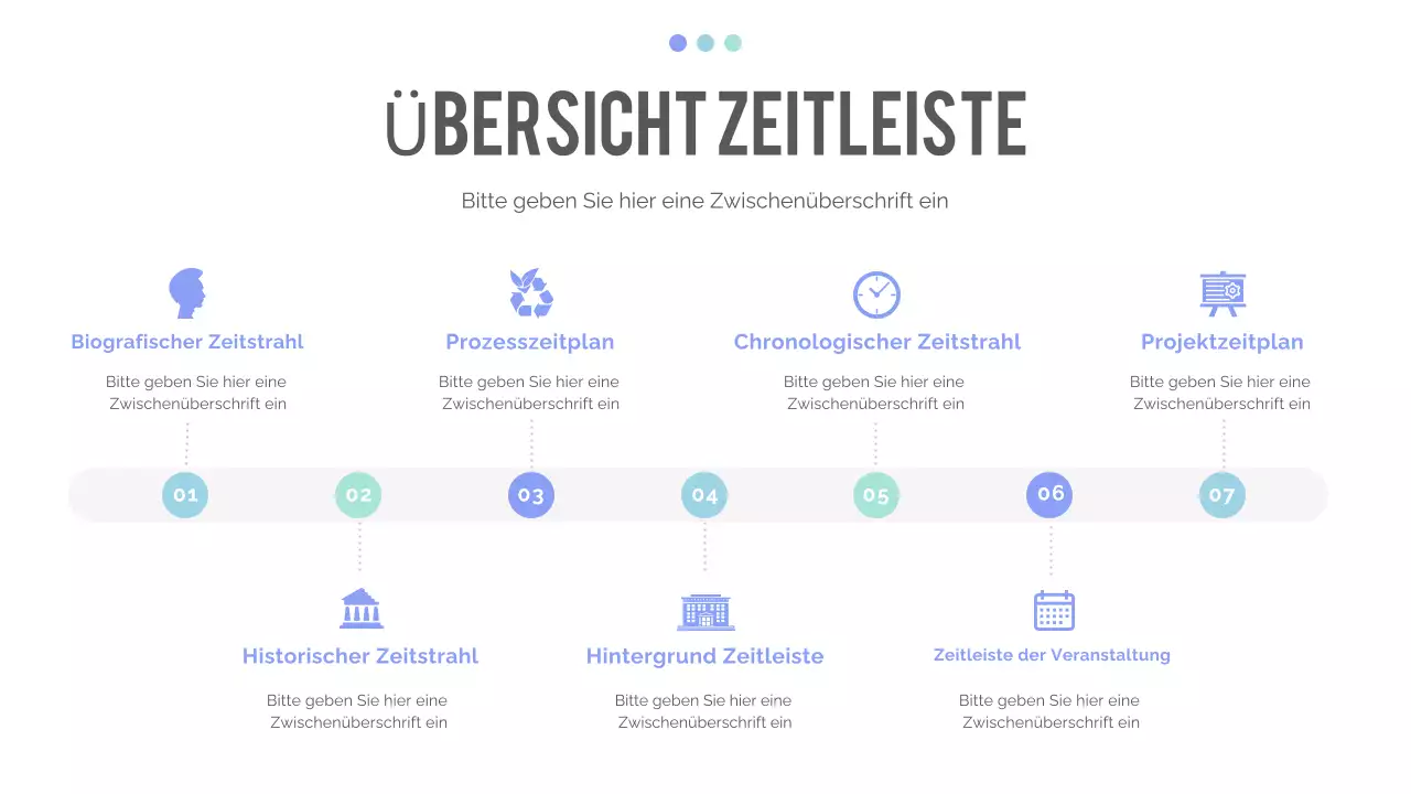 blaue moderne Zeitleiste Präsentation