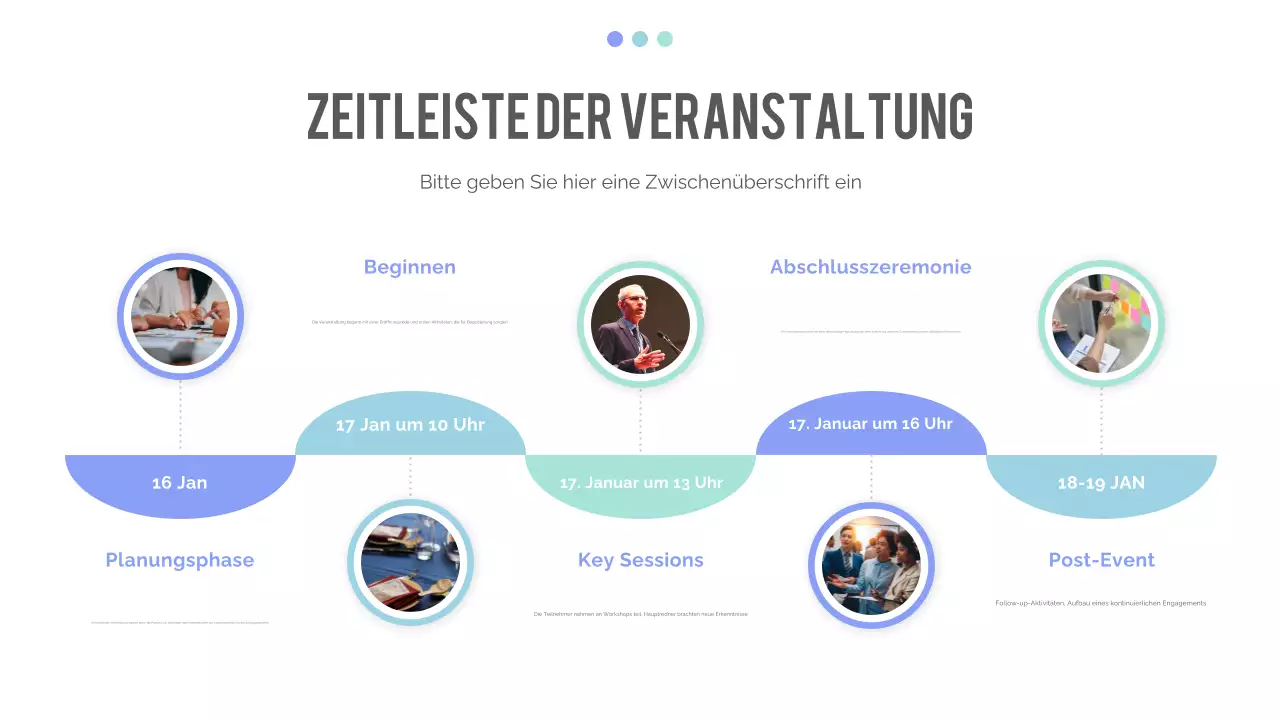 blaue moderne Zeitleiste Präsentation