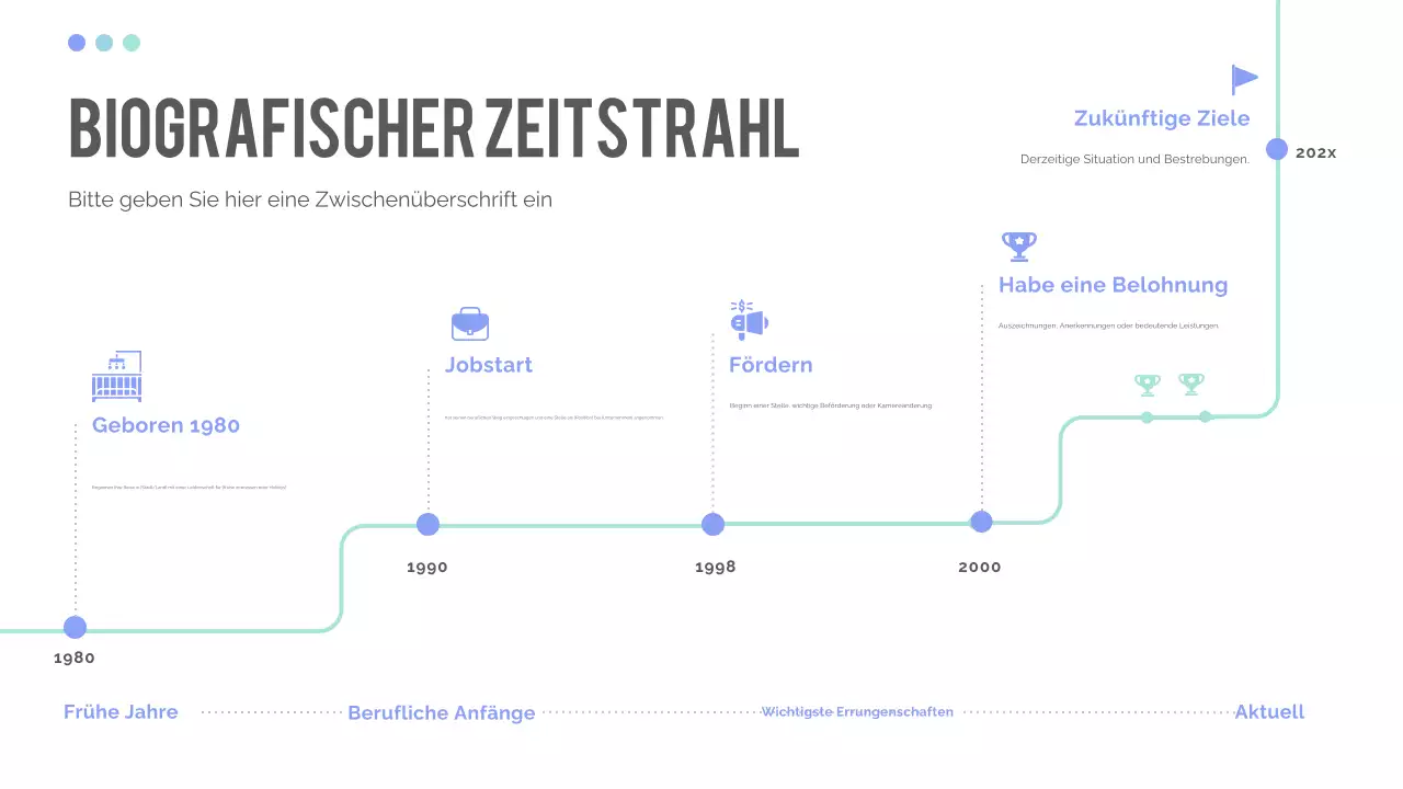 blaue moderne Zeitleiste Präsentation
