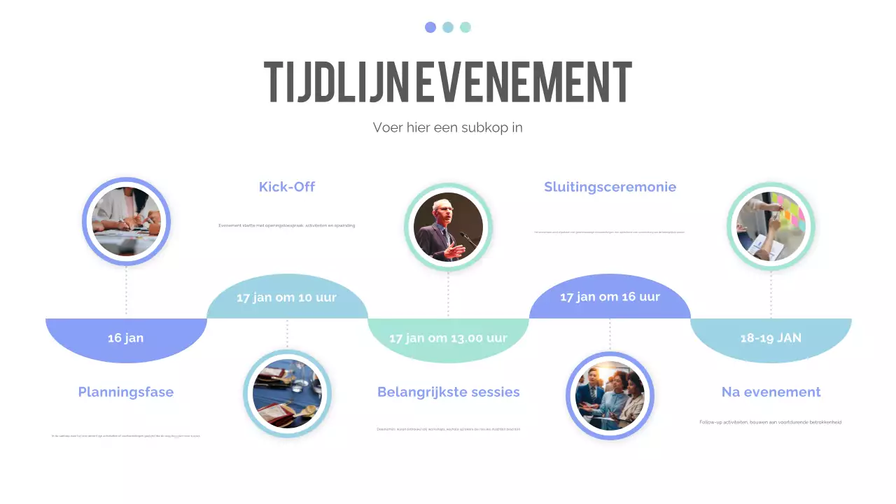 presentatie blauwe moderne tijdlijn