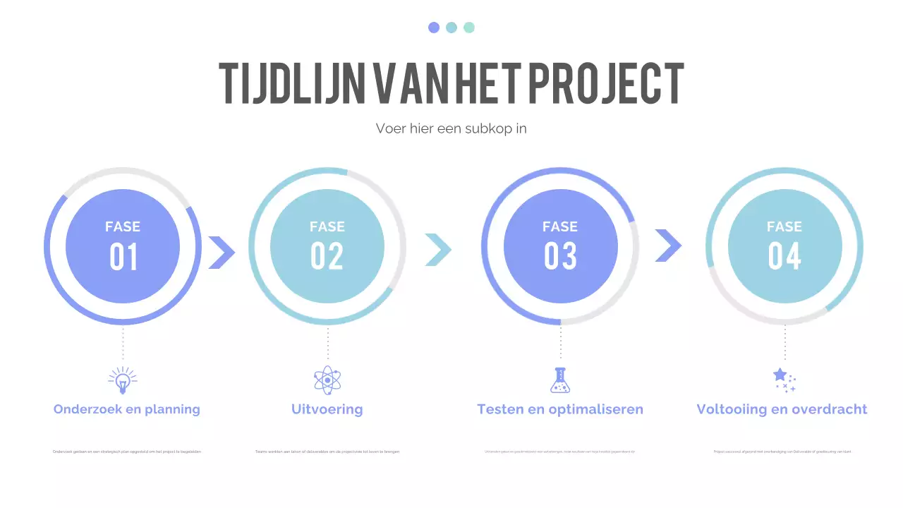 presentatie blauwe moderne tijdlijn