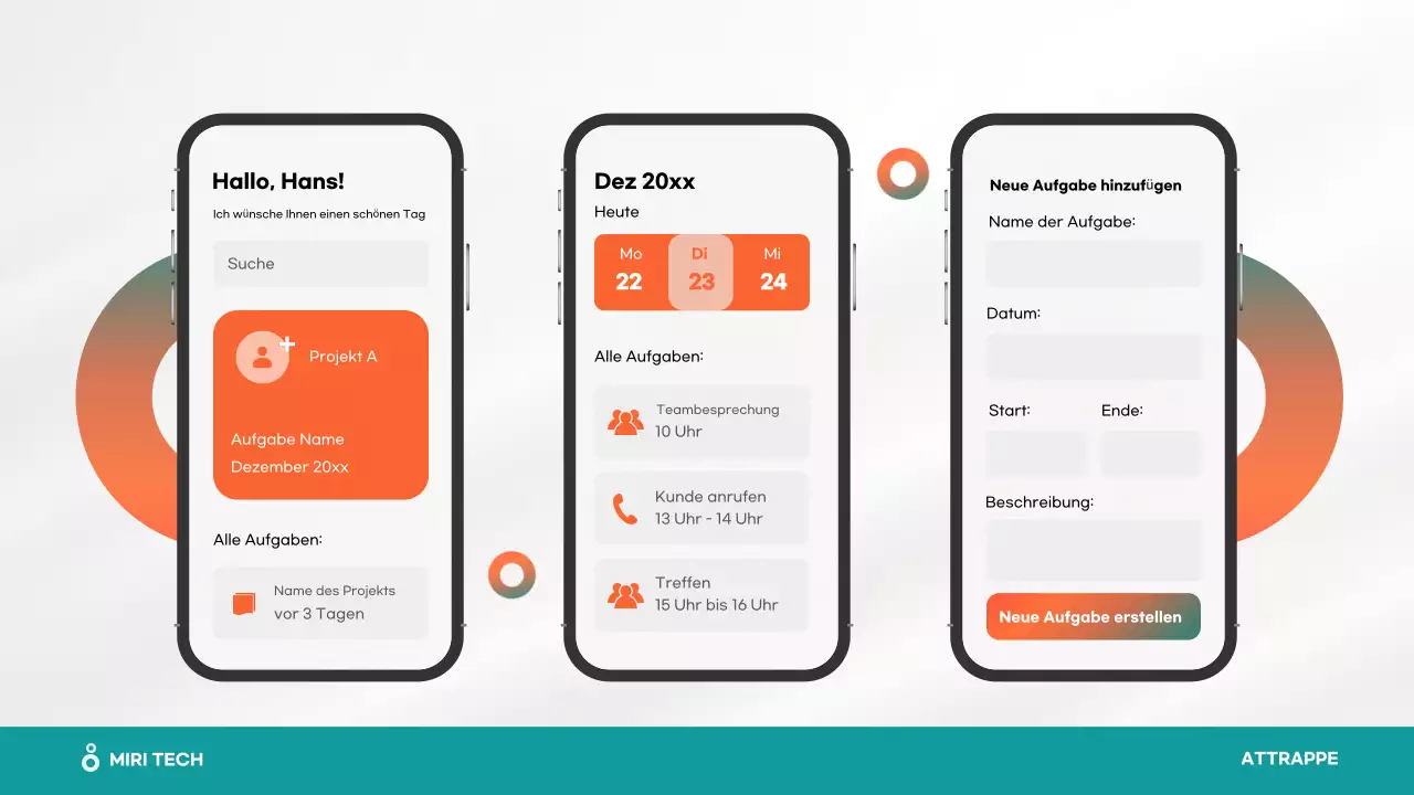orange modern Mobile Anwendung