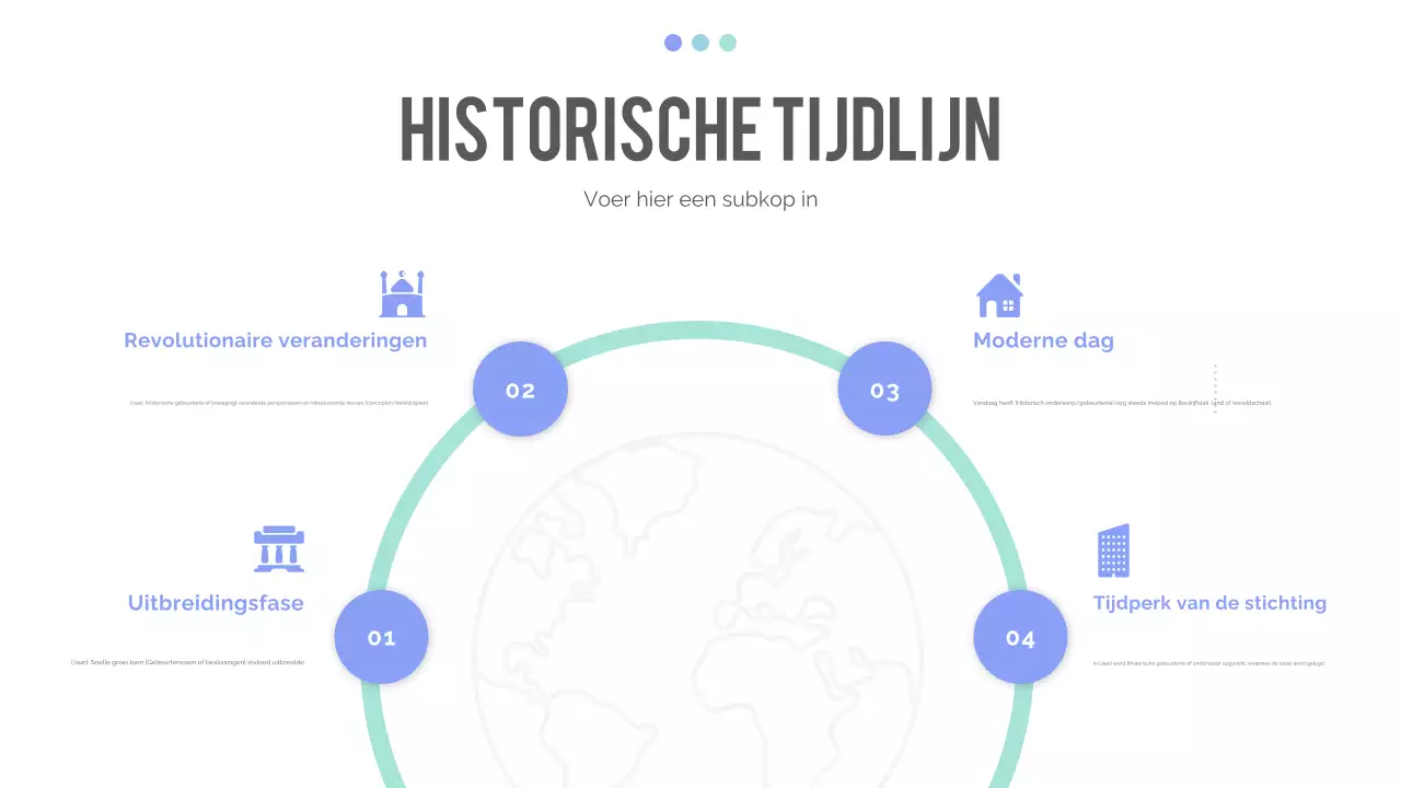 presentatie blauwe moderne tijdlijn